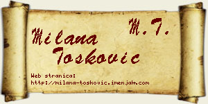 Milana Tošković vizit kartica